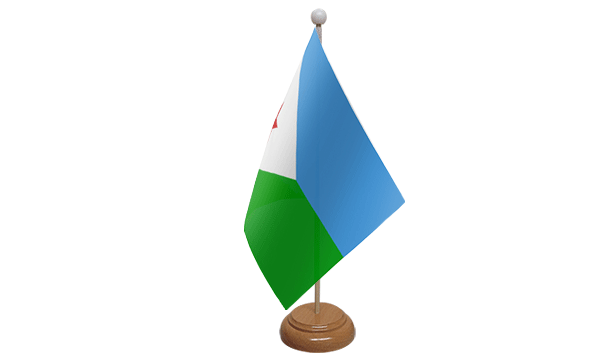 Djibouti Small Flag with Wooden Stand